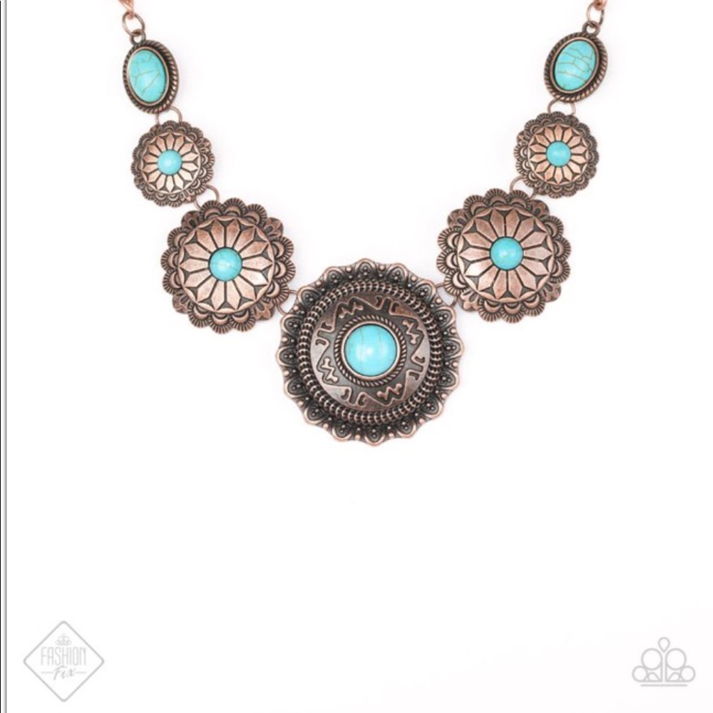 Mayan Marvel Copper/Blue Necklace & Earrings